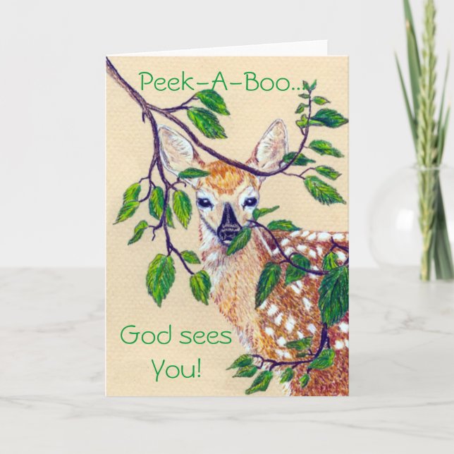 Peek-A-Boo God seesYou Greeting Card (Front)