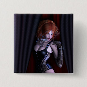 Peek A Boo Gothic Fantasy 15 Cm Square Badge