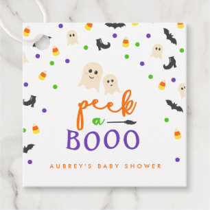 Peek a Boo Halloween Baby Shower Favour Tags