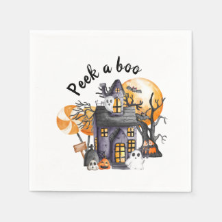 Peek a BOO Halloween Baby Shower Supplies Napkin