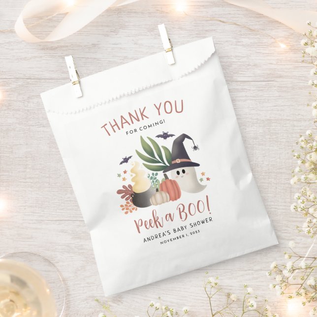Peek a Boo Halloween Ghost Baby Shower Favour Bag (Clipped)