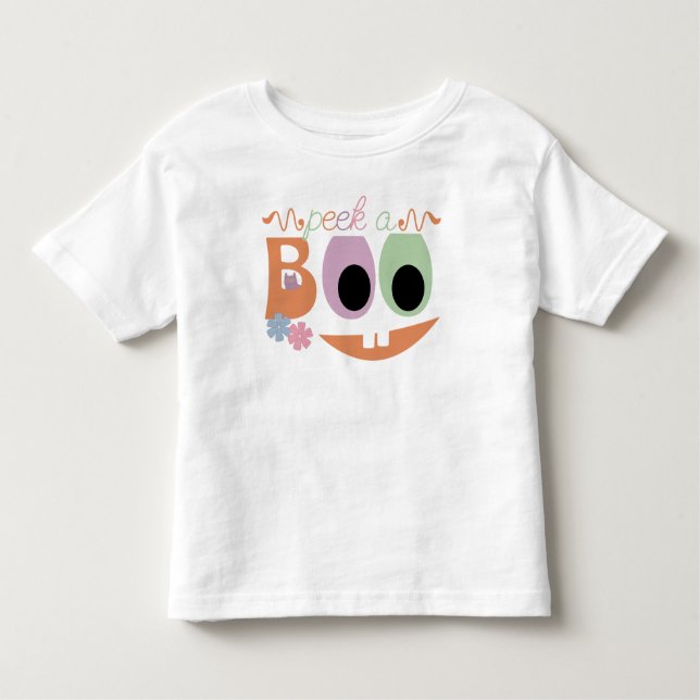 Peek-a-Boo Halloween Jack-o-lantern Toddler T-Shirt (Front)