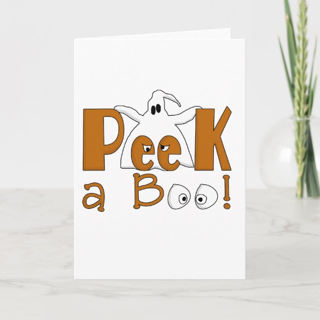 Peek A Boo Halloween T-shirts and Gifts Card (Front)