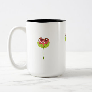 peek a boo heart Two-Tone coffee mug