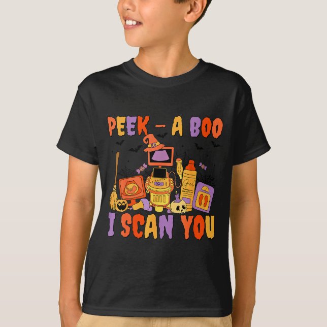 Peek A Boo I Scan You Soky Sonographer Ultrasound  T-Shirt (Front)