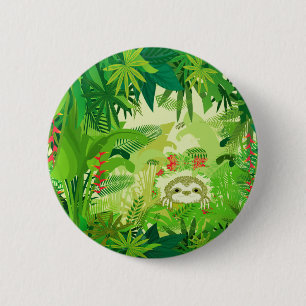 Peek a Boo Jungle Sloth 6 Cm Round Badge