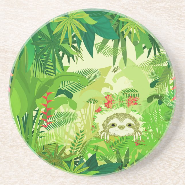 Peek a Boo Jungle Sloth Coaster (Front)
