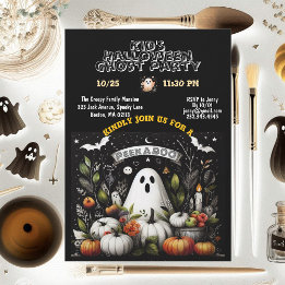 Peek A BOO Kids Halloween Ghost Party Fall Pumpkin Invitation