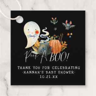 Peek-A-Boo   Little Ghost Halloween Baby Shower Favour Tags