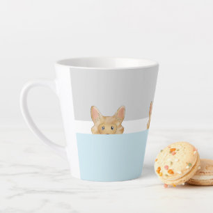 "Peek a Boo" Long Haired Chihuahua Dog   Latte Mug