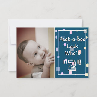 Peek a boo look who's 2 Baby Birthday |  Thank You Card
