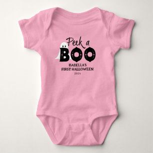 Peek A Boo Personalised Baby's 1st Halloween Baby Bodysuit