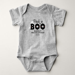 Peek A Boo Personalised Baby's 1st Halloween Baby Bodysuit