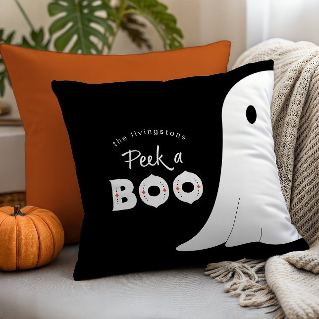 Peek a Boo Personalised Ghost Halloween Cushion (Creator Uploaded)