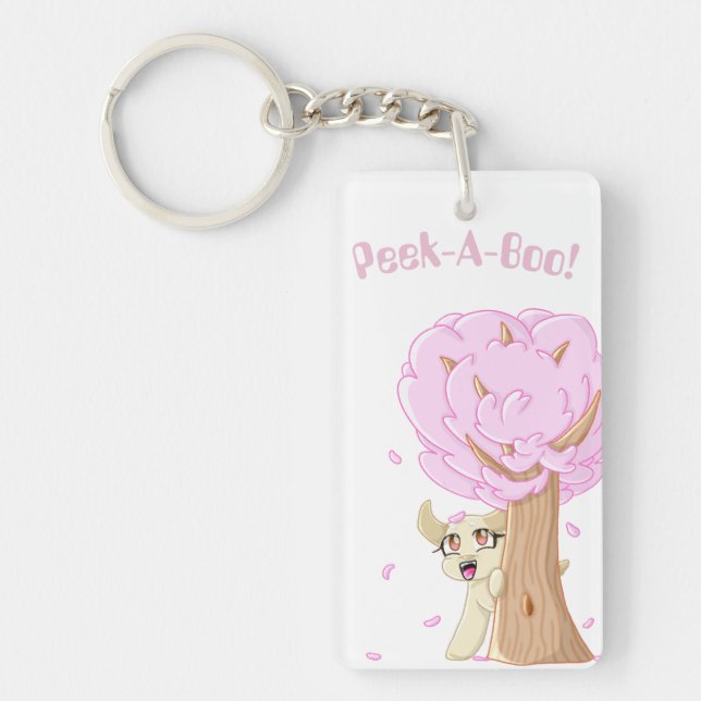 Peek-A-Boo Puppy Keychain! Key Ring (Front)