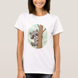 Peek-a-Boo Racoon – Cute Forest Friend Women’s  T-Shirt