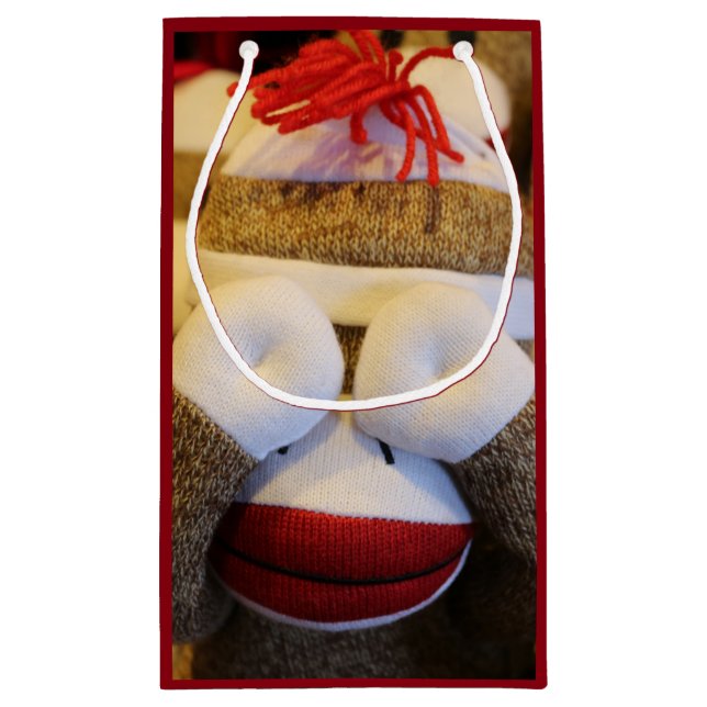 Peek-a-boo Sock Monkey Small Gift Bag (Back)