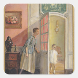 Peek-a-Boo Square Sticker