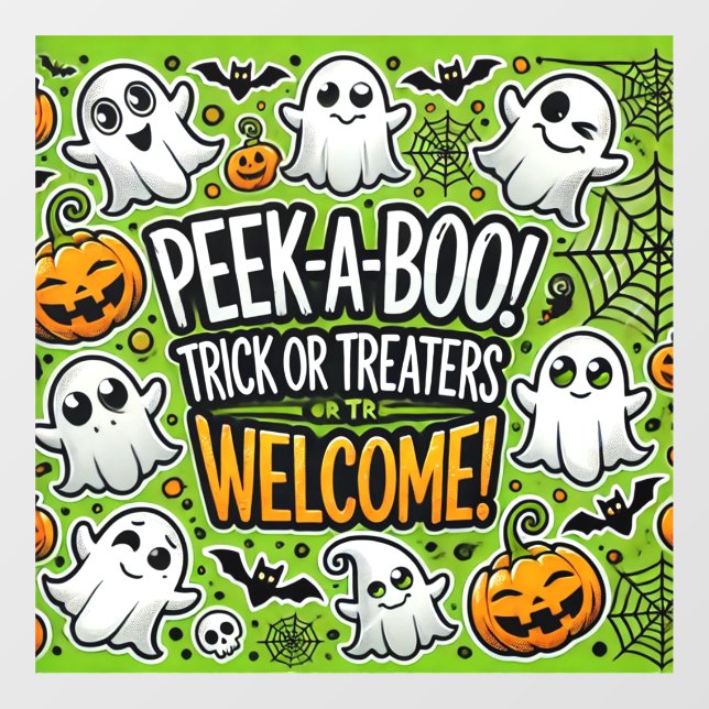 Peek-a-Boo Trick or Treaters Welcome Halloween (Sheet)