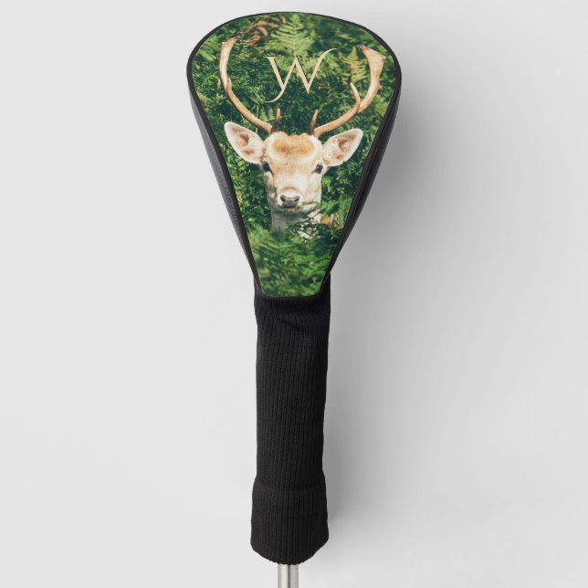 Peek a Deer Personal Initial Golf Head Cover (Front)
