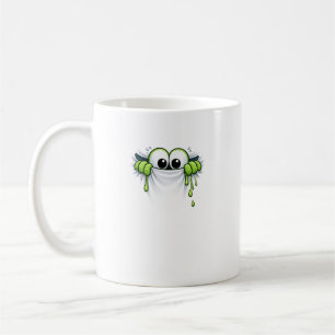 Peek-a-Slime! Cute Goo Monster Peeking Design Coffee Mug