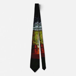 Peek Abstract Glitch Art Digital Distortion Grid Tie