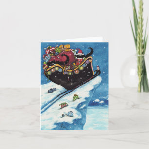 Peek & Boo Black Christmas Card by Bihrle