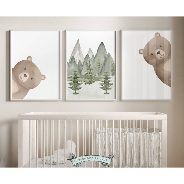 Peek Woodland Bear Nursery Prints (Creator Uploaded)