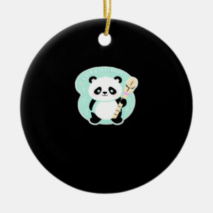 Peekabo Panda Ceramic Ornament