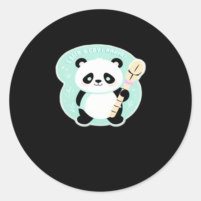 Peekabo Panda Classic Round Sticker (Front)