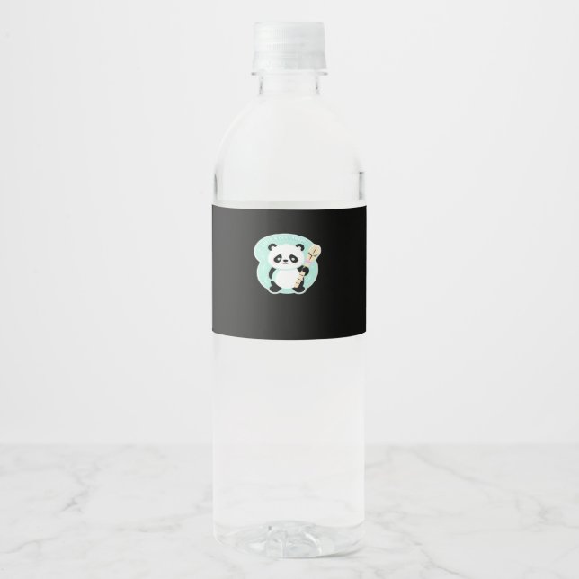 Peekabo Panda Water Bottle Label (Front)