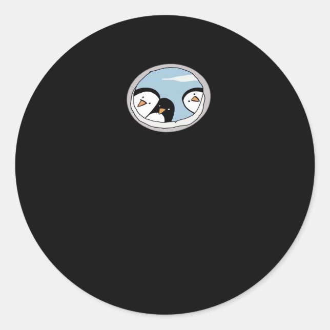 Peekabo Penguins Classic Round Sticker (Front)