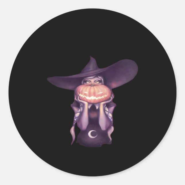 Peekabo Pumpkin Classic Round Sticker (Front)