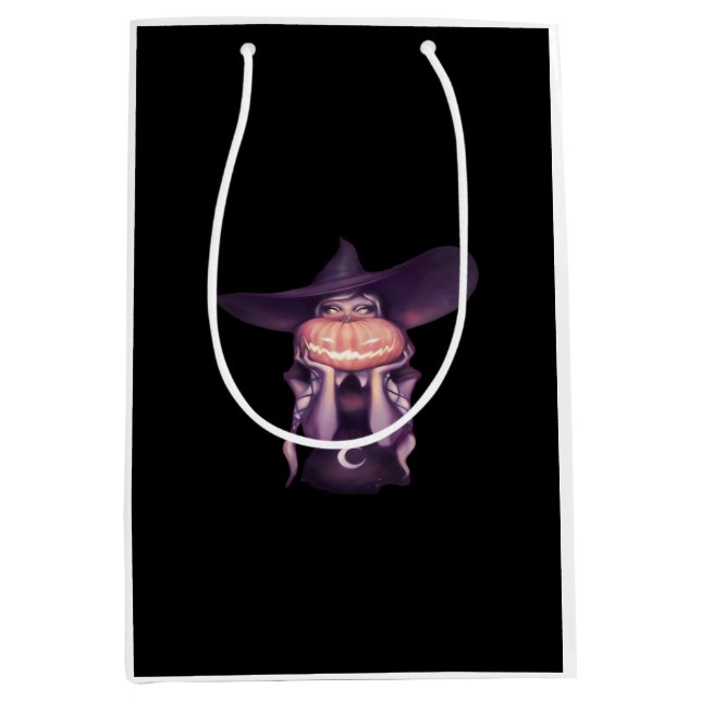 Peekabo Pumpkin Medium Gift Bag (Front)