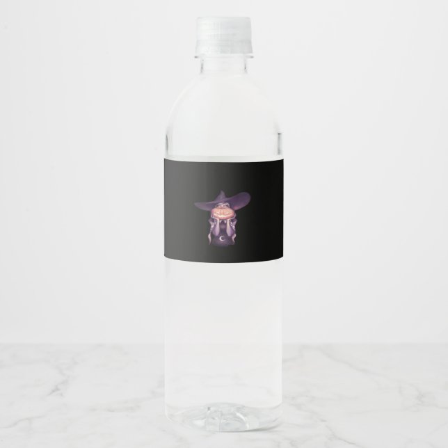 Peekabo Pumpkin Water Bottle Label (Front)
