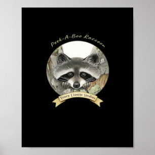 Peekabo Raccoon Poster
