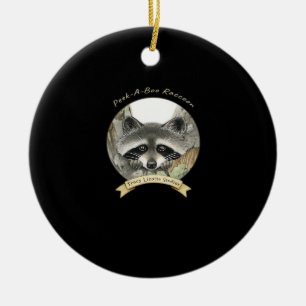 Peekabo Racoon Ceramic Ornament