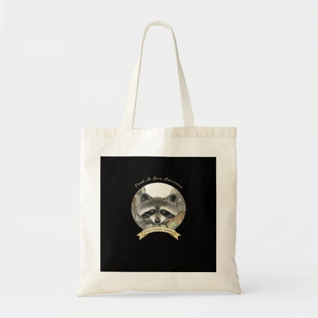 Peekabo Racoon Tote Bag (Front)