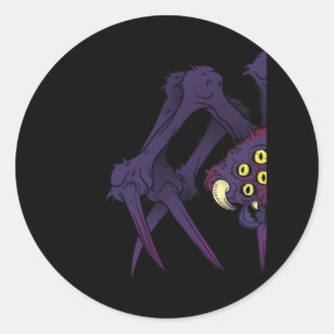 Peekabo Spider Classic Round Sticker