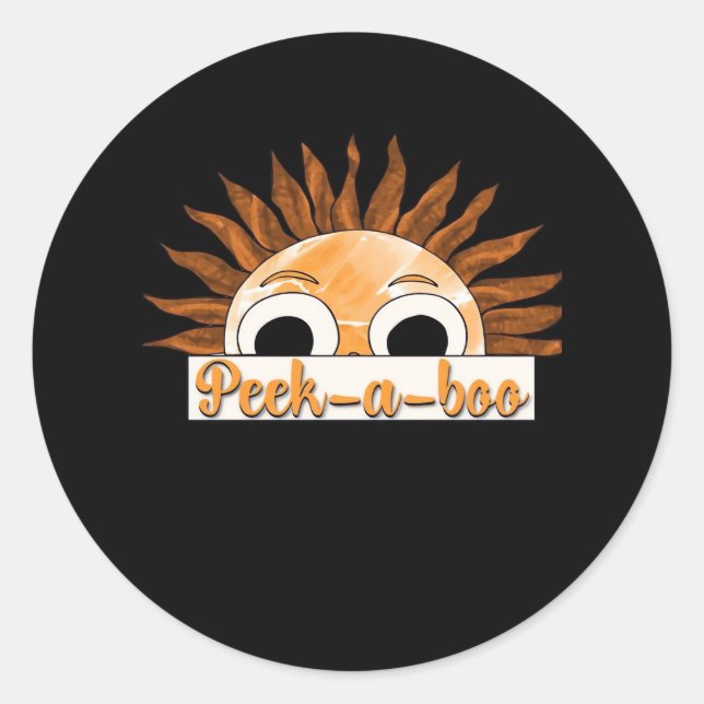 Peekabo Sunshine Classic Round Sticker (Front)