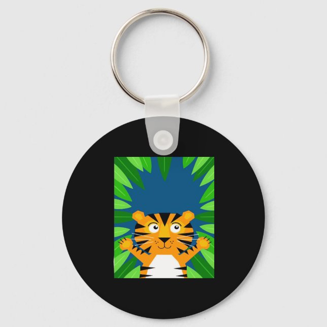 Peekabo Tiger Key Ring (Front)