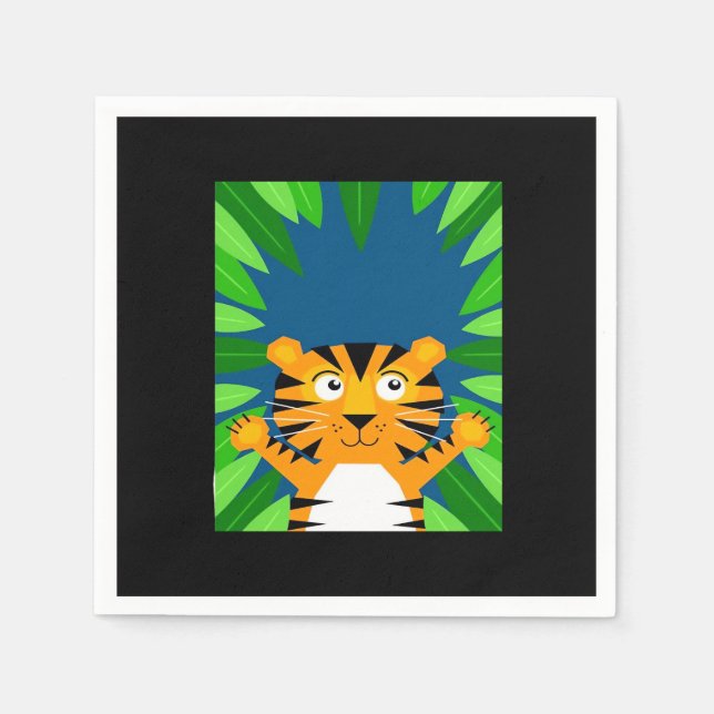 Peekabo Tiger Napkin (Front)