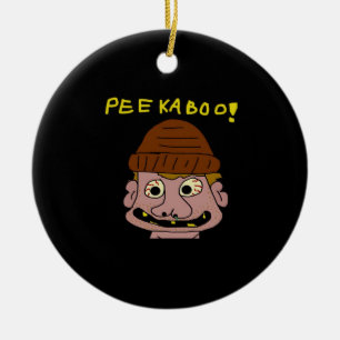 Peekabo Weird Man Ceramic Ornament