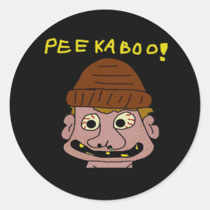 Peekabo Weird Man Classic Round Sticker