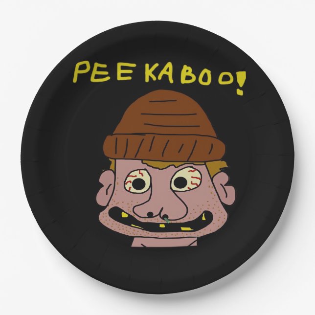 Peekabo Weird Man Paper Plate (Front)