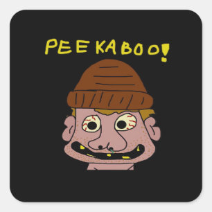Peekabo Weird Man Square Sticker