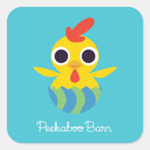 Peekaboo Barn Easter   Bandit the Chick Square Sticker