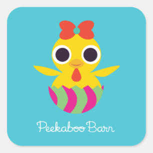 Peekaboo Barn Easter   Bayla the Chick Square Sticker