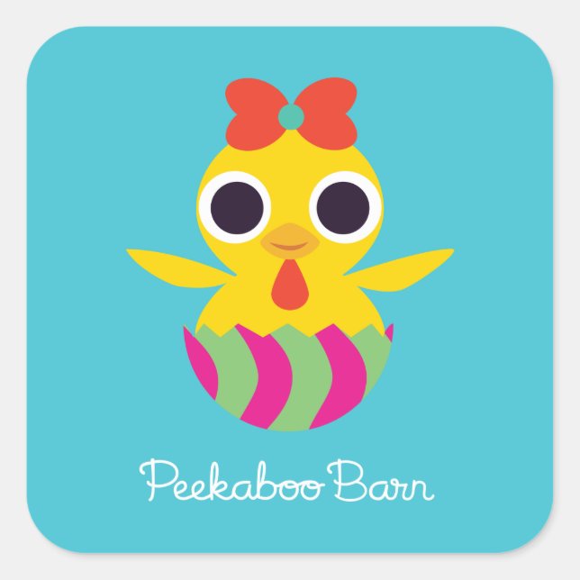 Peekaboo Barn Easter | Bayla the Chick Square Sticker (Front)