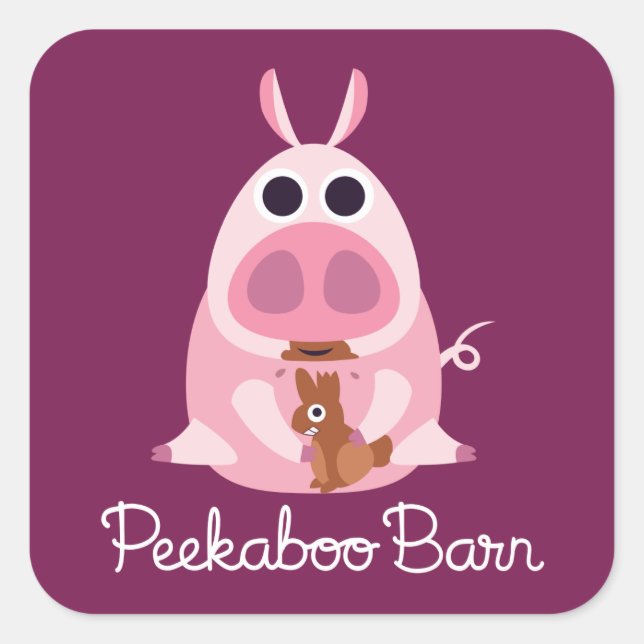 Peekaboo Barn Easter | Leary the Pig Square Sticker (Front)